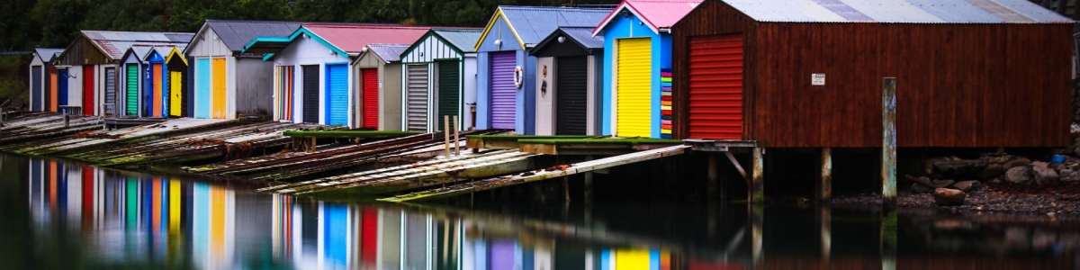 Boat Sheds, Akaroa Harbor